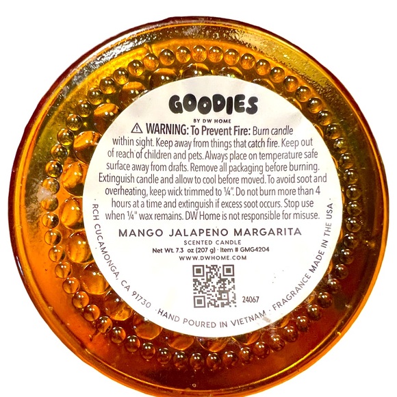 Goodies NWT 2 Mango Jalapeño Margarita Scented Candles Rust Hob Knob Glass - Picture 6 of 7